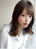 大人かわいい似合わせカット/清楚系外ハネミディ/新宿