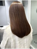 艶髪 ミディアム 髪質改善  ベージュカラー 酸熱 透明感カラー 