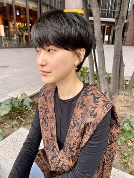 ハルキ ミナト ジャパン オオサカ(HARUKI MINATO japan OSAKA) 40代50代小顔似合わせカットくびレイヤーエモージュ大人可愛い