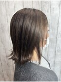 【ボブ】【ハイライト】【白髪ぼかし】