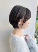 大人ショートボブ前髪あり丸顔面長絶壁ウルフレイヤーK20241128