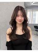 【福岡/韓国/ヘア小山田】マロンベージュ/センター分け/レイヤー