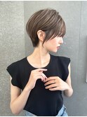 イメチェンショート外ハネボブ美髪ブルーブラックワイドバング