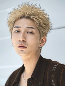 オーシャントーキョーオーバー 渋谷(OCEAN TOKYO OVER) ハイトーンスパイキーショートアップバングメンズショート