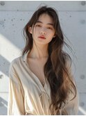 レイヤーカットワイドバングホワイトブロンド美髪20代30代40代