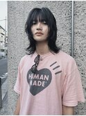 =メンズボブ/フェザーパーマ／MEN’S HAIR/ブルーブラック