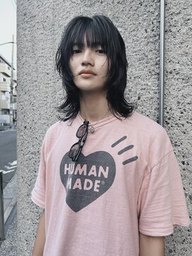 メゾンアクア 表参道(Maison ACQUA) =メンズボブ/フェザーパーマ／MEN’S HAIR/ブルーブラック
