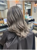 バレイヤージュ、ハイライト、レイヤーカット、ダブルカラー