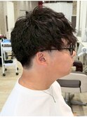 宇都宮men'sメンズパーマツイストパーマ波巻きパーマ落とし眉毛
