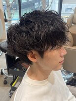 ブルニール 中崎町(BLEUNIR) シャドウパーマ 無造作 韓国メンズ シースルーマッシュ