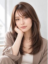 バーシャミ 博多(Baciami)&nbsp;博多/韓国風くびれミディアム×顔周りレイヤー×透明感ブラウン
