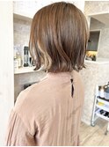 福山市美容室Caary こなれインナーベージュ 切りっぱなしボブ