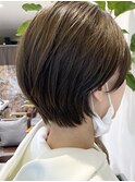 【カジュアルショート】 アッシュベージュ ミニボブ