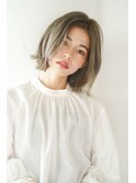 くびレイヤーエモージュ前髪モテベージュレイヤーミディ【立川】