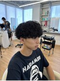 波巻きスパイラルパーマ×メンズマッシュ