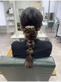 結婚式お呼ばれ/編み下ろしヘア