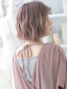 モッズヘア 上尾西口店(mod's hair) ★ミルクティーピンク大人可愛いゆるふわボブパーマ10代20代★1!