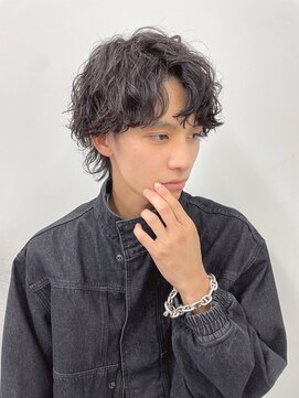 ロンド ローガン 名駅(Lond LOGAN) King Gnu常田大貴風グランジスパイラルパーマショートウルフ25