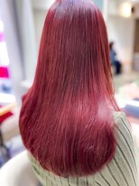 ミシェリー(misherry)&nbsp;韓国風透明感チェリーレッドワインレッド内巻きワンカール