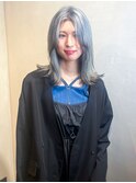 ブルーアッシュ/ハイトーンカラー/裾カラー/20代30代40代