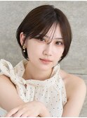 大人かわいいショートボブ/耳掛けショートレイヤー/透明感カラー
