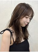 :縮毛矯正/ストレート/くびれヘア/アプリコットオレンジ