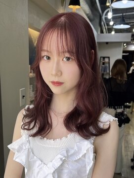 ロア 福岡天神本店(LORE) ダブルカラーミルクティーベージュカラーケアブリーチ韓国ボブ