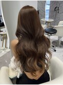 ブリーチなしWカラーで柔らかブラウンに♪