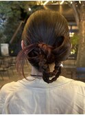 リボンカチモリ/カチモリアレンジ/お呼ばれヘアアレンジ/