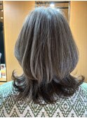 外ハネミディアムレイヤー/４０代、５０代
