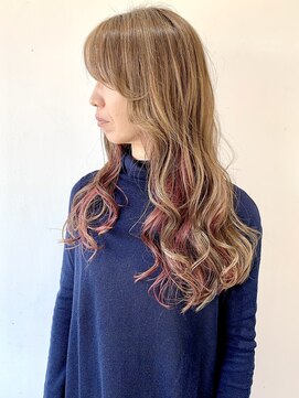 フォーク FOLK 【FOLK】ブリーチなしインナーカラー☆インナーピンク♪