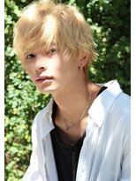 リークフー(Ree cu fuu)&nbsp;王道ミディアムマッシュニュアンスパーマハイトーンカラーメンズ