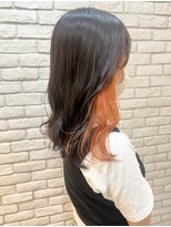 シュガー ヘアアンドネイル 仙台(SUGAR)&nbsp;髪質改善カラー◎ダークブラウン × オレンジピアスカラー