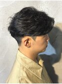 メンズセンターパートフェザーパーマ群馬高崎眉毛韓国メンズ