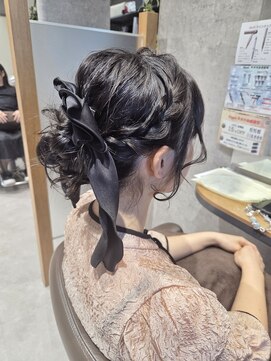 【海浜幕張 Ripple】編み込みアレンジ×ビッグリボン