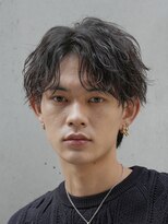 レタッチバイフィフス(RETOUCH by fifth) 原宿ルーズパーマセンターパートツーブロックメンズパーマ