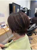耳掛けショート［ミルクティー/ダークブルー/鎌取］長野歌穂