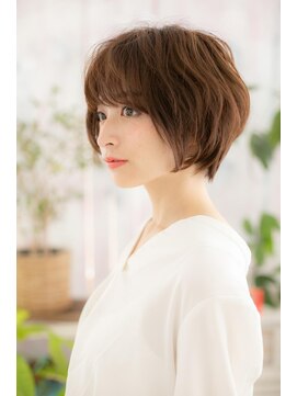 ミック ヘアアンドメイク アップ 駒込店(miq Hair&Make up) 大人かわいいフェミニティヴェールカラーくせ毛風Aラインボブc1