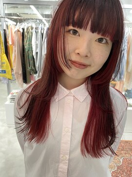 ヘン(hen) 【心斎橋hen】ハイライトカラー　レッドカラー