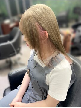 オズ 梅田店(OZ) ＃ミルクティー＃インナーカラー＃ペールピンク＃梅田＃艶髪