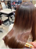 髪質改善カラー＿ミルクティーブラウン＿ロング［東陽町］