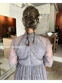 ヘアアレンジ/ねじりアレンジ/結婚式アレンジ/２０代/３０代