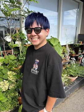 ヘアメイク エイト キリシマ(hair make No.8 kirishima) ブリーチ　ダブルカラー ブルーブラック