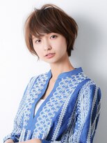 デザインカラー/レイヤーカットウェットヘアオリーブベージュ