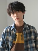 ニュアンスパーマアッシュブラックウルフ波巻きスパイラル渋谷
