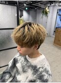 ラウンドマッシュ/MEN’S HAIR/フェザーパーマ/松戸駅