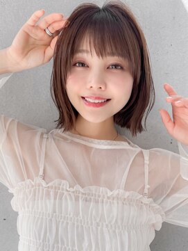 アグノス 青山(Agnos) 外ハネボブシースルーバングココアベージュ美髪#525f1202