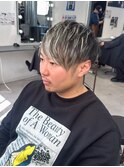 韓国マッシュセンターパートツーブロックメンズハイライトウルフ