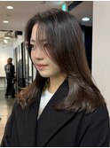 お客様ヘア◎長め前髪のレイヤーミディアムスタイル!