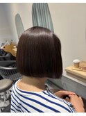 前下がりボブ☆白髪染めナチュラルブラウンカラー/髪質改善
